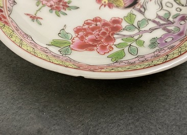 Six Chinese famille rose saucers and five cups, Kangxi and later